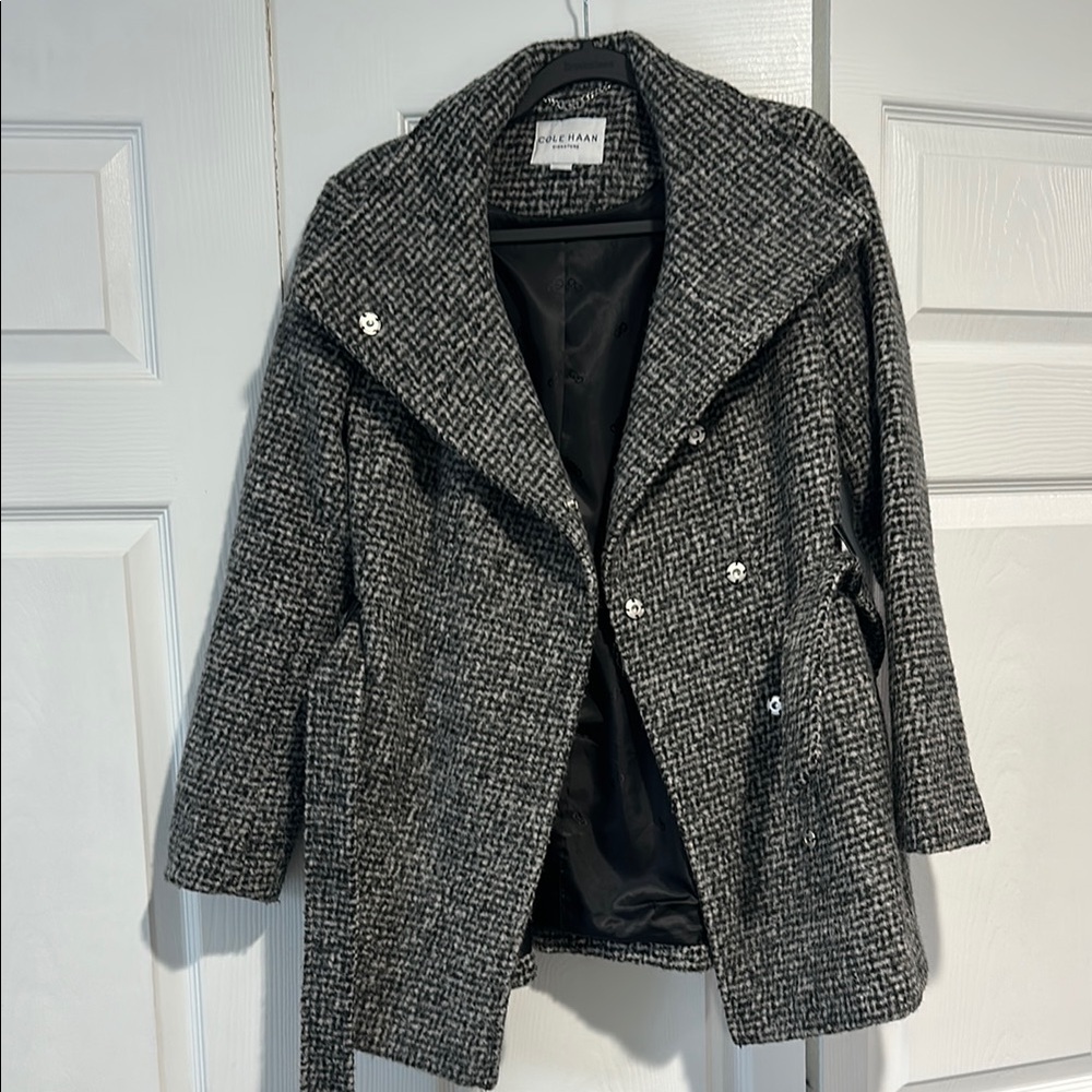 Black and White Women's Coat